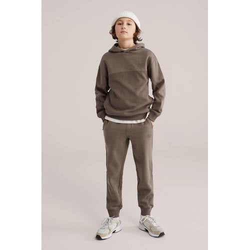 WE Fashion hoodie bruin Sweater Effen - maat 158/164 afbeelding