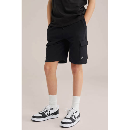 WE Fashion sweatshort zwart Korte broek Effen