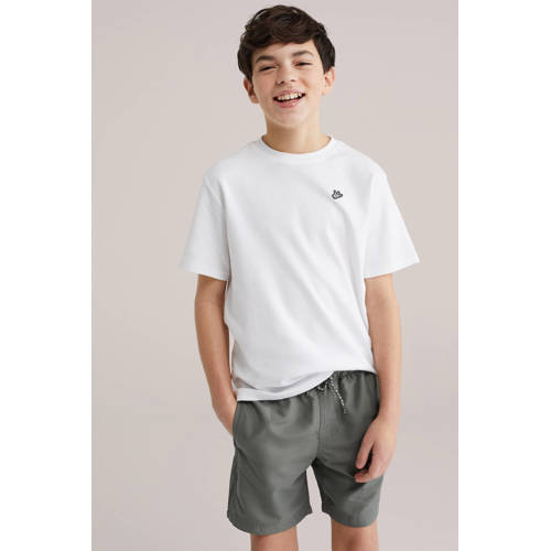 WE Fashion zwemshort grijs Jongens Polyester Effen - maat 158/164 afbeelding