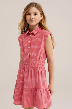 gestreepte blousejurk roze