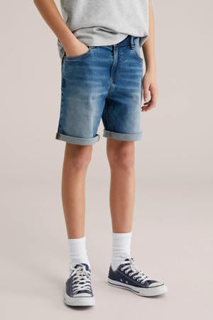 denim short medium blue denim