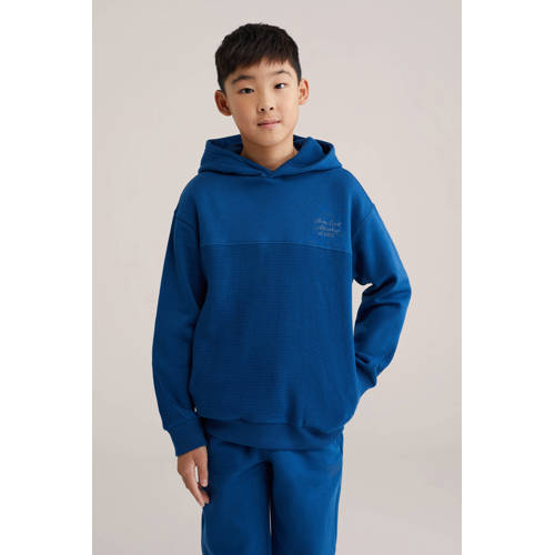 WE Fashion hoodie blauw Sweater Effen - maat 110/116 afbeelding