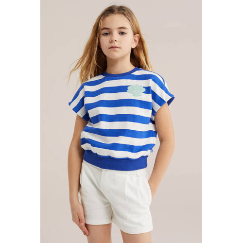 WE Fashion gestreepte sweater marineblauw Streep - maat 158/164 afbeelding