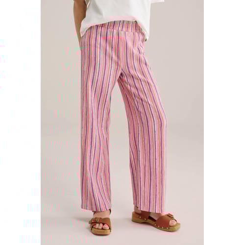 WE Fashion palazzo broek roze Meisjes Polyester Meerkleurig