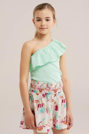 one shoulder top fijn gebreid