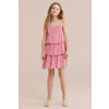 WE Fashion korte jurk met bloemen print roze