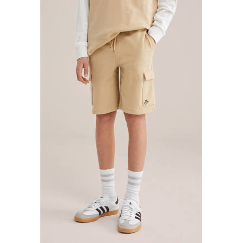 WE Fashion sweatshort zand Korte broek Beige Effen