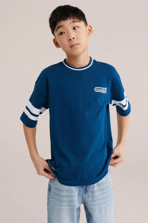T-shirt met backprint blauw