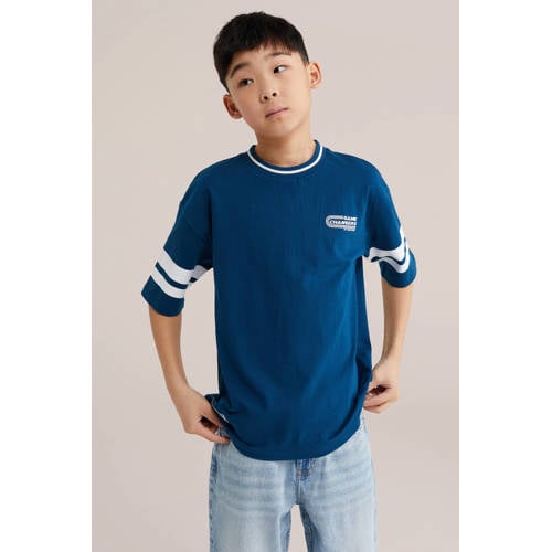 Bad Boys T-shirt met backprint blauw Jongens Katoen Ronde hals Backprint - maat 110/116 afbeelding