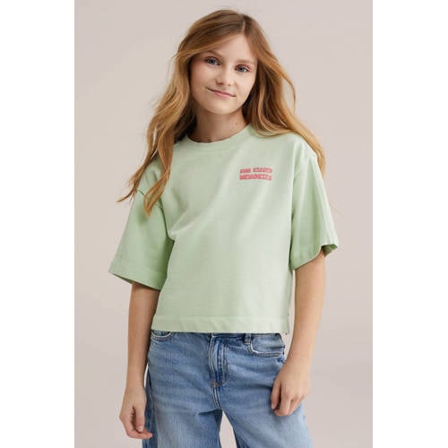 WE Fashion sweater mintgroen Effen - maat 158/164 | Sweater van WE Fashion afbeelding