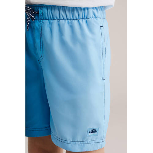 WE Fashion zwemshort donkerblauw/lichtblauw Jongens Polyester Effen - maat 146/152 afbeelding