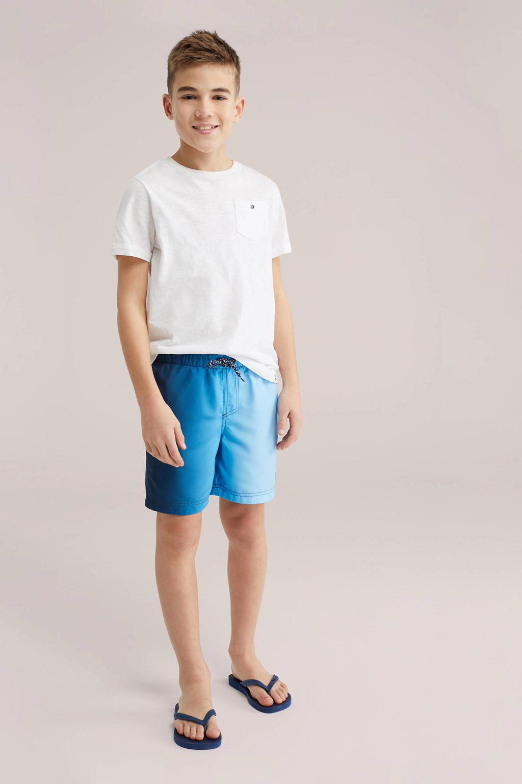 WE Fashion zwemshort donkerblauw/lichtblauw