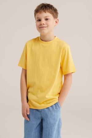 T-shirt met backprint geel