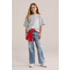 WE Fashion T-shirt met backprint grijs melange