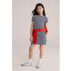 WE Fashion gestreepte t-shirtjurk donkerblauw