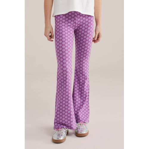 WE Fashion flared legging lila Paars Meisjes Viscose All over print