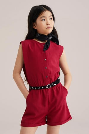 Straight playsuit rood