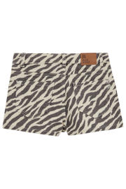 thumbnail: WE Fashion Blue Ridge denim straight short met zebraprint ecru
