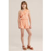 WE Fashion straight leg playsuit met stippen - oranje