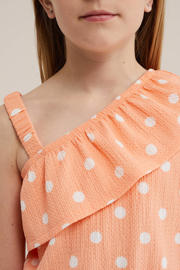 thumbnail: WE Fashion straight leg playsuit met stippen - oranje