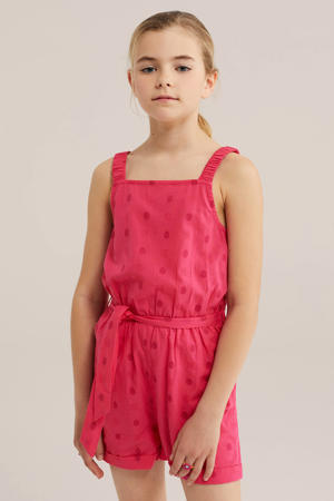 playsuit roze met stippen