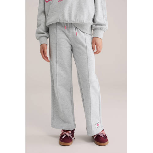 WE Fashion casual broek grijs melange Meisjes Sweat Gemêleerd - maat 146 afbeelding