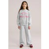 WE Fashion casual broek grijs melange