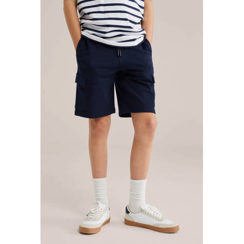 WE Fashion sweatshort donkerblauw Korte broek Effen