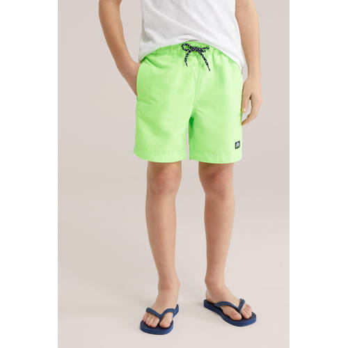 WE Fashion zwemshort limegroen Jongens Polyester Effen - maat 110/116 afbeelding