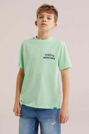 T-shirt met backprint lichtgroen