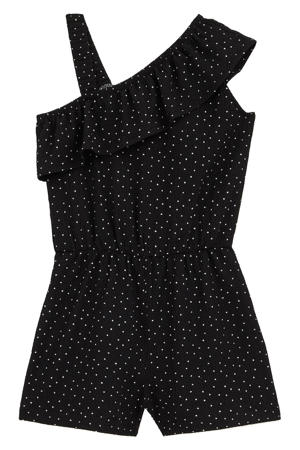 straight leg playsuit met stippen - zwart
