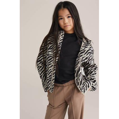 WE Fashion softshell jas lente beige Meisjes Polyester Capuchon Zebraprint - maat 158/164 afbeelding