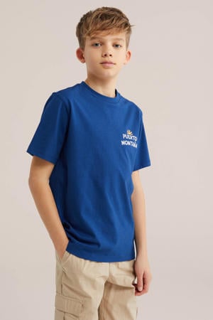 T-shirt met backprint donkerblauw