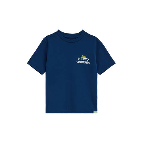 WE Fashion T-shirt met backprint donkerblauw Jongens Katoen Ronde hals - maat 110/116 afbeelding