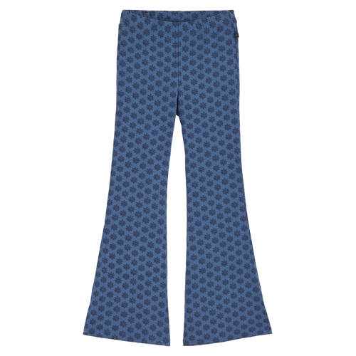 WE Fashion flared legging blauw Meisjes Viscose All over print - maat 110 afbeelding