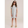 WE Fashion T-shirtjurk korte jurk met backprint grijs