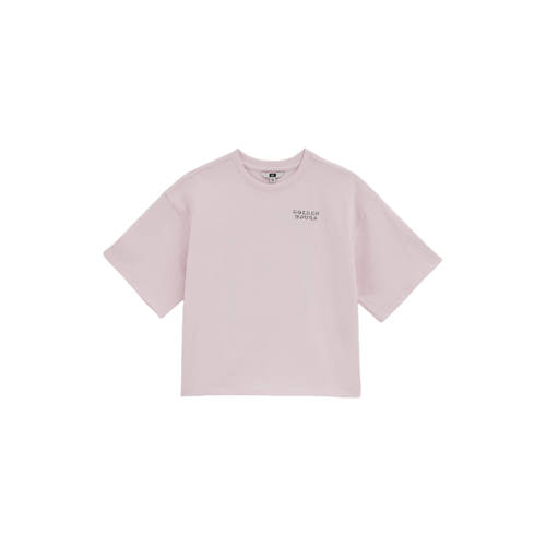 WE Fashion T-shirt lichtroze Meisjes Katoen Ronde hals Backprint - maat 170/176 afbeelding