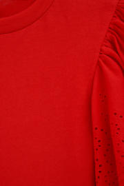 thumbnail: WE Fashion T-shirt rood broderie