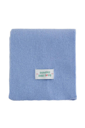gebreide sjaal blauw