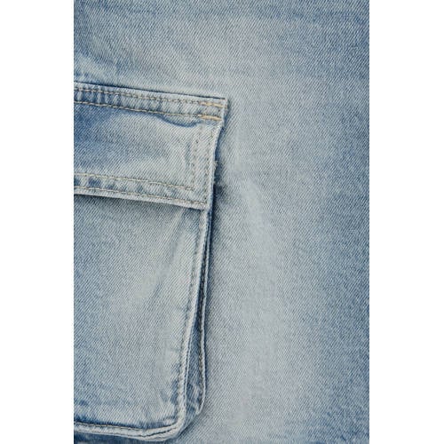 WE Fashion denim loose short light blue denim Korte broek Blauw Effen