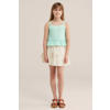 WE Fashion skort met glitter ecru