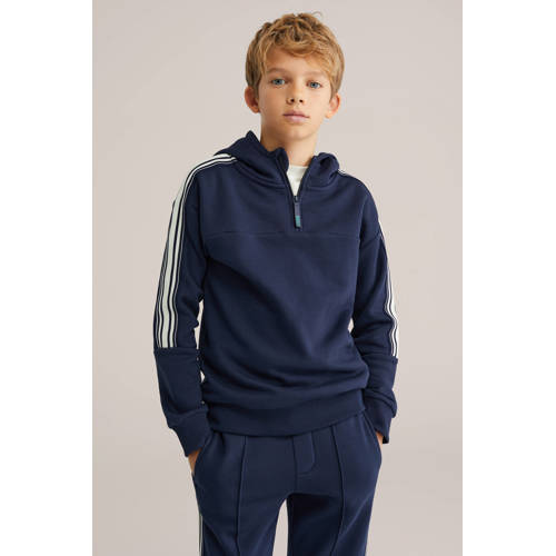 WE Fashion sweatvest donkerblauw Effen