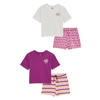 WE Fashion shortama - paars/wit /oranje (set van 2)