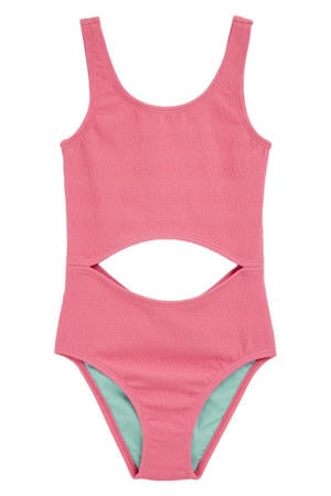 cut-out badpak met textuur roze