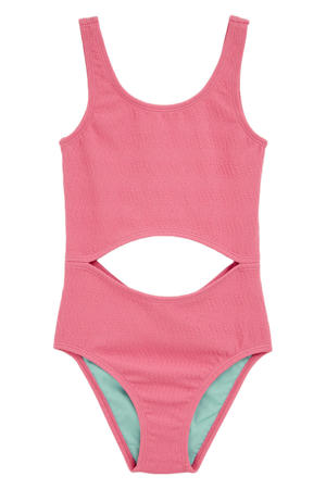 cut-out badpak met textuur roze