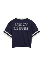 thumbnail: WE Fashion T-shirt met backprint donkerblauw