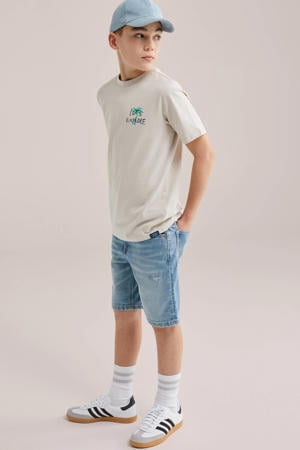 denim short medium blue denim