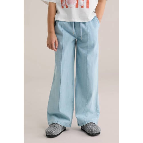 WE Fashion straight casual broek Meisjes Katoen Effen - maat 170 afbeelding