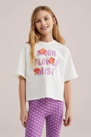 T-shirt wit/paars