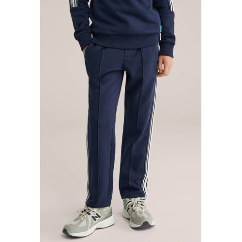 WE Fashion casual broek donkerblauw Jongens Sweat Effen